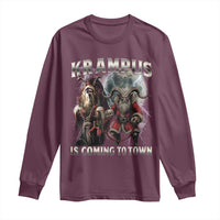 Krampus Is Coming To Town Long Sleeve Shirt Vintage Gothic Dark Xmas Gift Horror Holiday - Wonder Print Shop