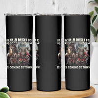 Krampus Is Coming To Town Skinny Tumbler Vintage Gothic Dark Xmas Gift Horror Holiday - Wonder Print Shop