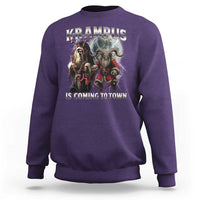 Krampus Is Coming To Town Sweatshirt Vintage Gothic Dark Xmas Gift Horror Holiday - Wonder Print Shop