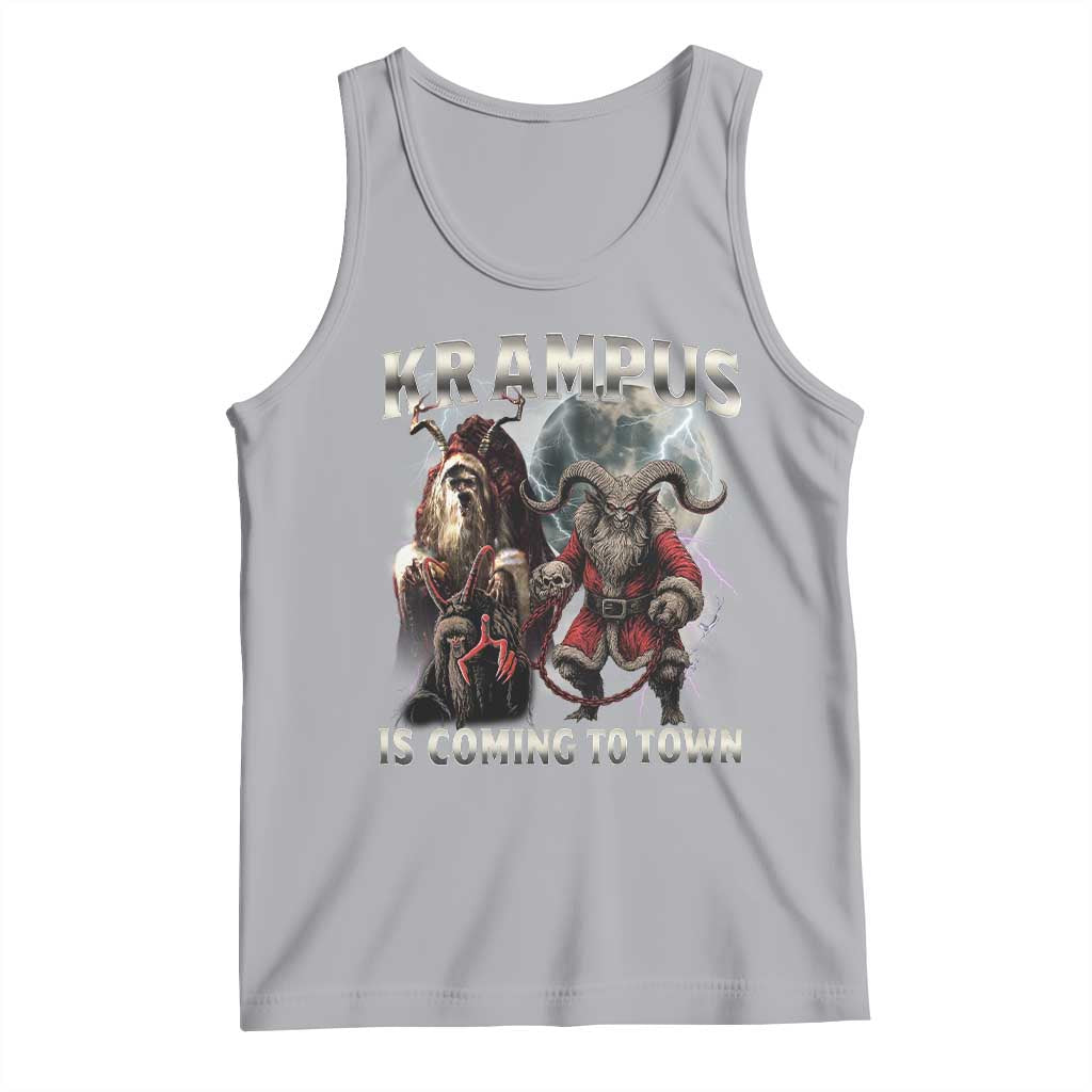 Krampus Is Coming To Town Tank Top Vintage Gothic Dark Xmas Gift Horror Holiday - Wonder Print Shop