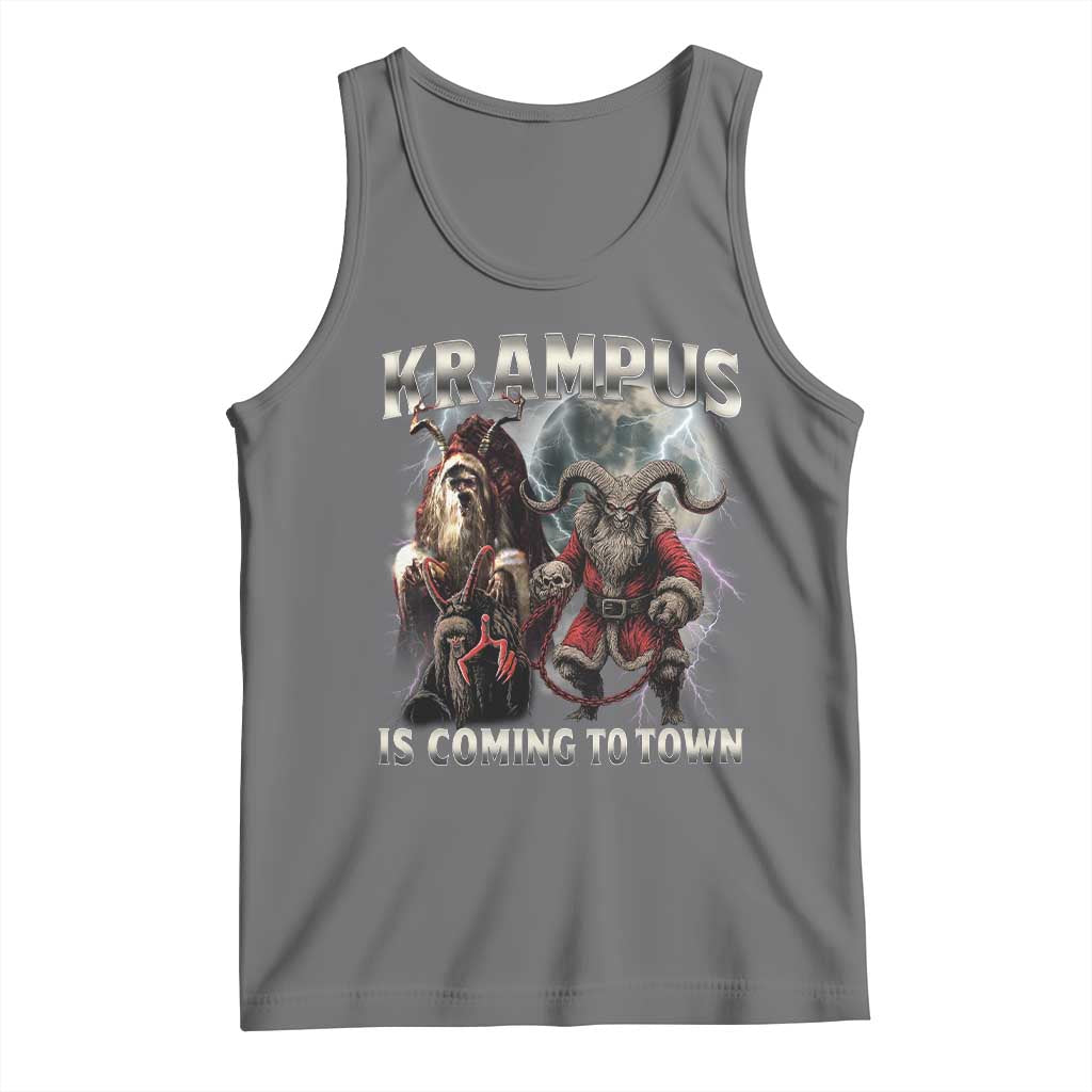 Krampus Is Coming To Town Tank Top Vintage Gothic Dark Xmas Gift Horror Holiday - Wonder Print Shop
