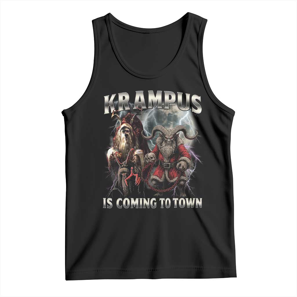 Krampus Is Coming To Town Tank Top Vintage Gothic Dark Xmas Gift Horror Holiday - Wonder Print Shop