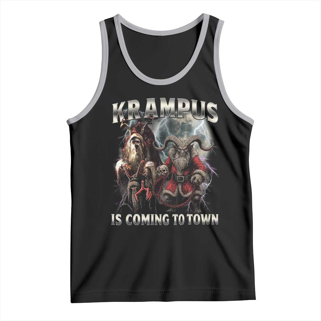 Krampus Is Coming To Town Tank Top Vintage Gothic Dark Xmas Gift Horror Holiday - Wonder Print Shop