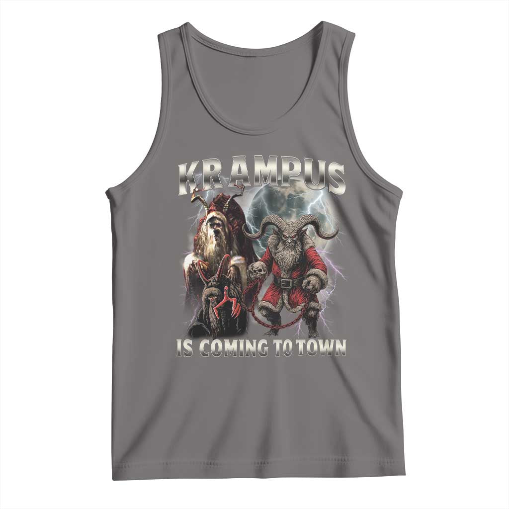 Krampus Is Coming To Town Tank Top Vintage Gothic Dark Xmas Gift Horror Holiday - Wonder Print Shop