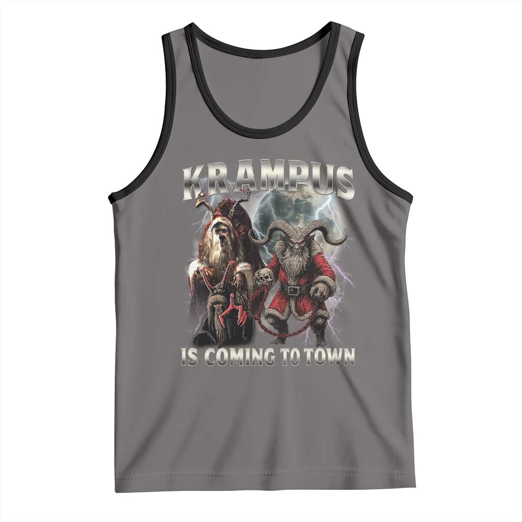 Krampus Is Coming To Town Tank Top Vintage Gothic Dark Xmas Gift Horror Holiday - Wonder Print Shop