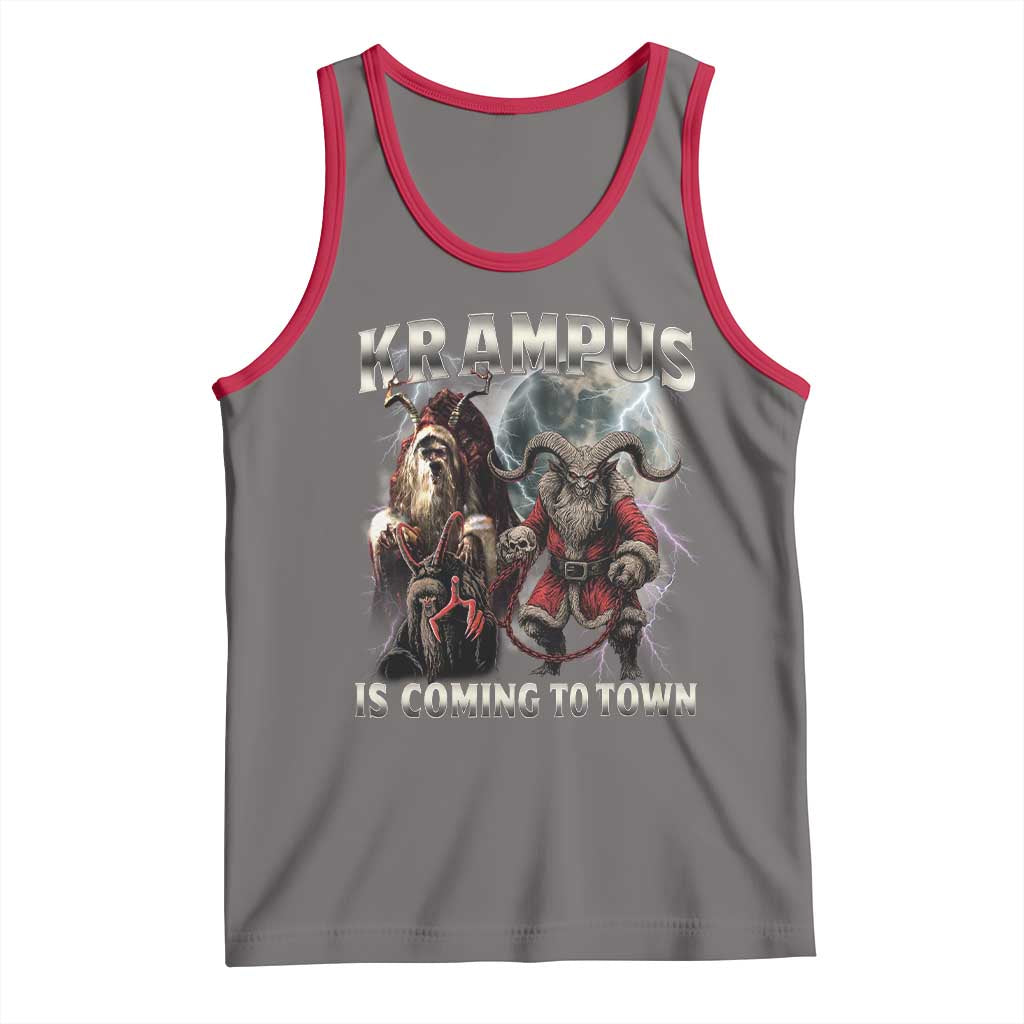 Krampus Is Coming To Town Tank Top Vintage Gothic Dark Xmas Gift Horror Holiday - Wonder Print Shop
