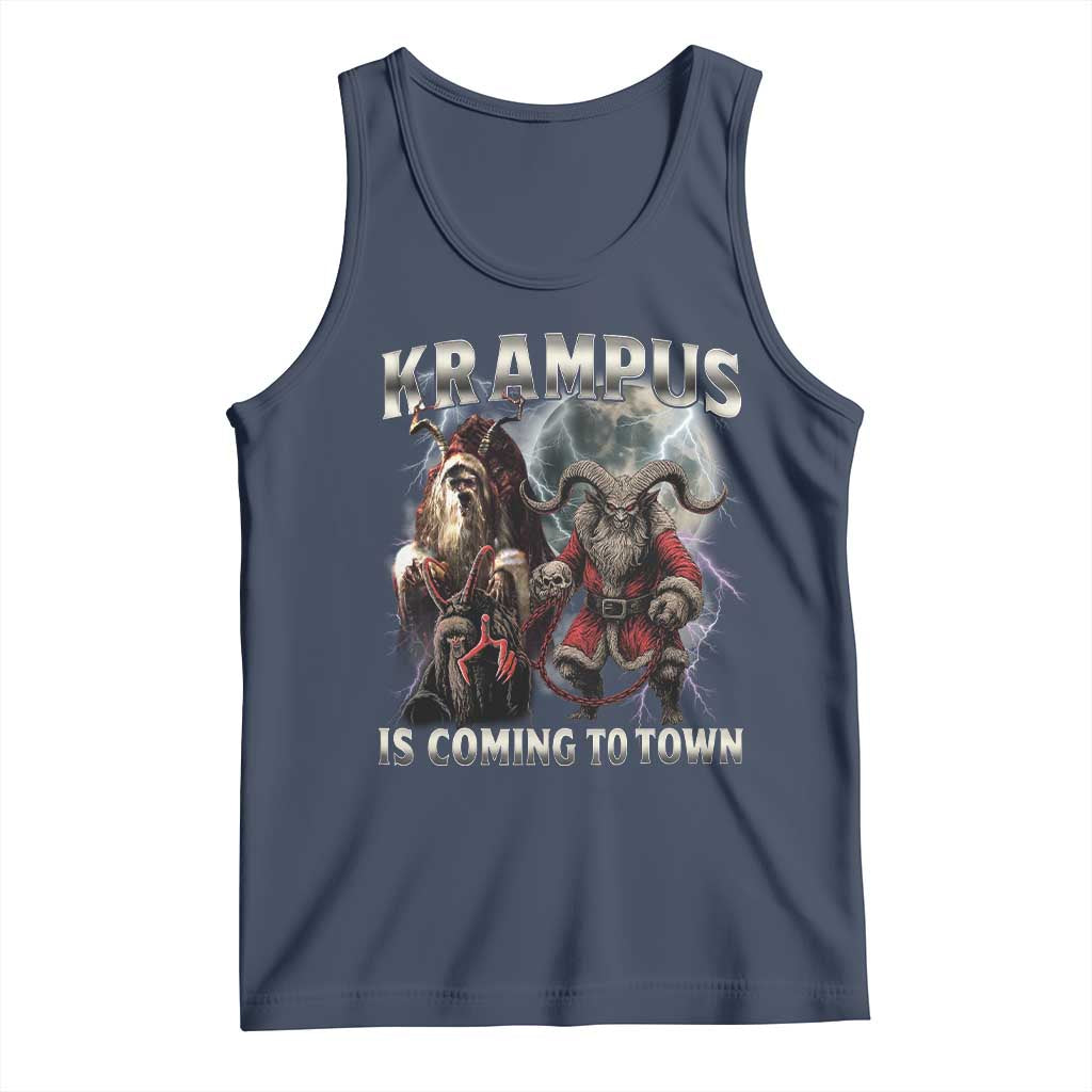 Krampus Is Coming To Town Tank Top Vintage Gothic Dark Xmas Gift Horror Holiday - Wonder Print Shop