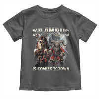 Krampus Is Coming To Town Toddler T Shirt Vintage Gothic Dark Xmas Gift Horror Holiday - Wonder Print Shop