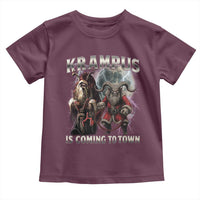 Krampus Is Coming To Town Toddler T Shirt Vintage Gothic Dark Xmas Gift Horror Holiday - Wonder Print Shop