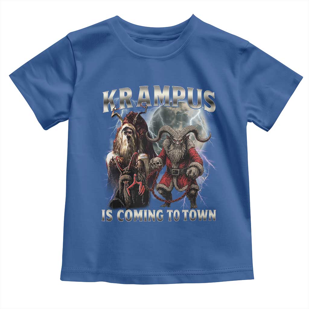 Krampus Is Coming To Town Toddler T Shirt Vintage Gothic Dark Xmas Gift Horror Holiday - Wonder Print Shop