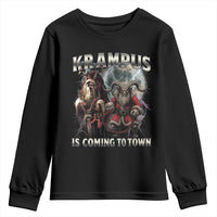 Krampus Is Coming To Town Youth Sweatshirt Vintage Gothic Dark Xmas Gift Horror Holiday - Wonder Print Shop