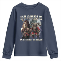 Krampus Is Coming To Town Youth Sweatshirt Vintage Gothic Dark Xmas Gift Horror Holiday - Wonder Print Shop