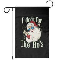 I Do It For The Hos Garden Flag Rude Offensive Christmas Santa Face Retro Bootleg - Wonder Print Shop