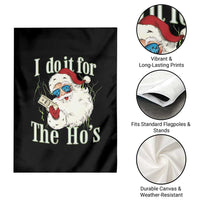 I Do It For The Hos Garden Flag Rude Offensive Christmas Santa Face Retro Bootleg - Wonder Print Shop