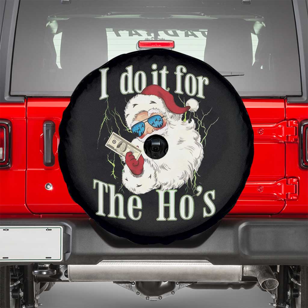 I Do It For The Hos Spare Tire Cover Rude Offensive Christmas Santa Face Retro Bootleg - Wonder Print Shop