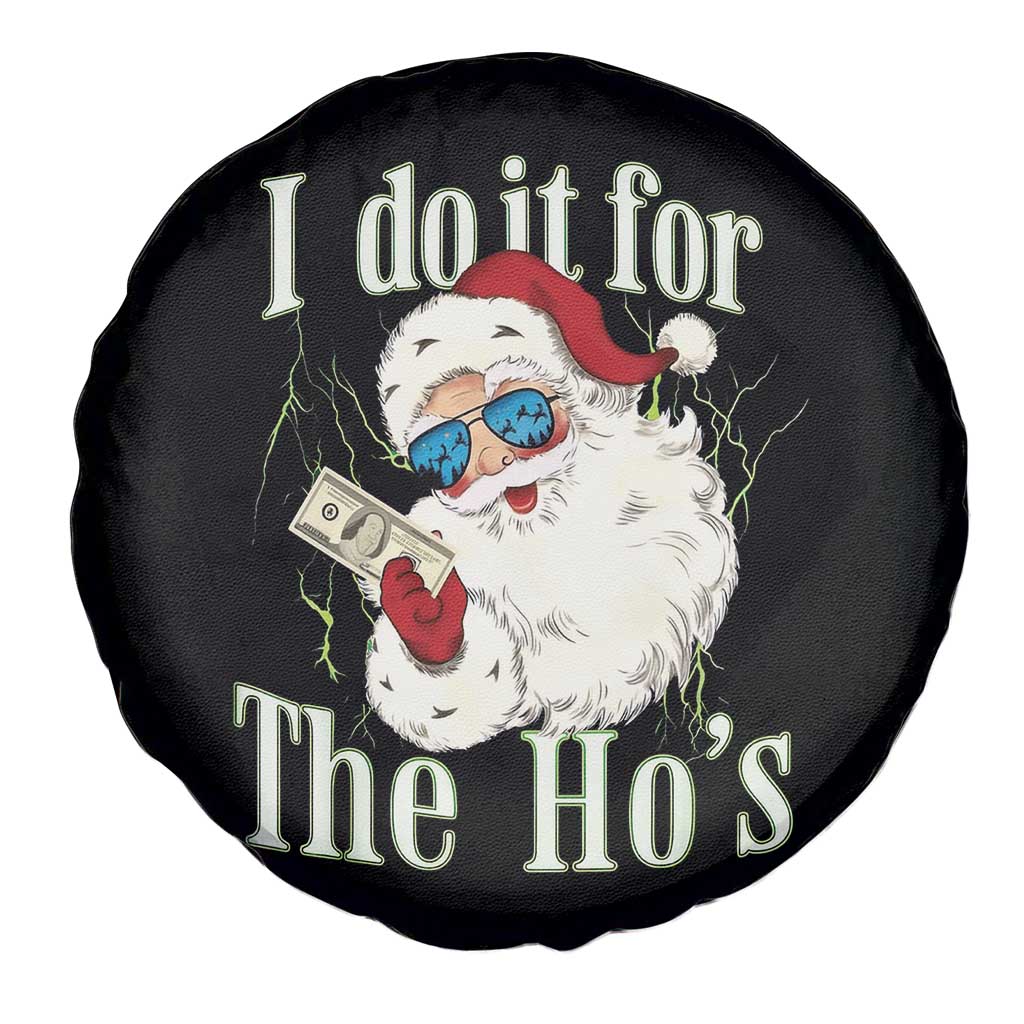 I Do It For The Hos Spare Tire Cover Rude Offensive Christmas Santa Face Retro Bootleg - Wonder Print Shop