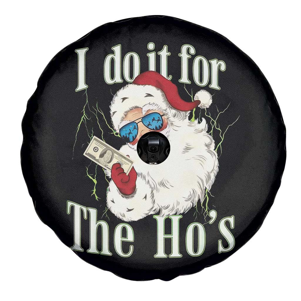 I Do It For The Hos Spare Tire Cover Rude Offensive Christmas Santa Face Retro Bootleg - Wonder Print Shop