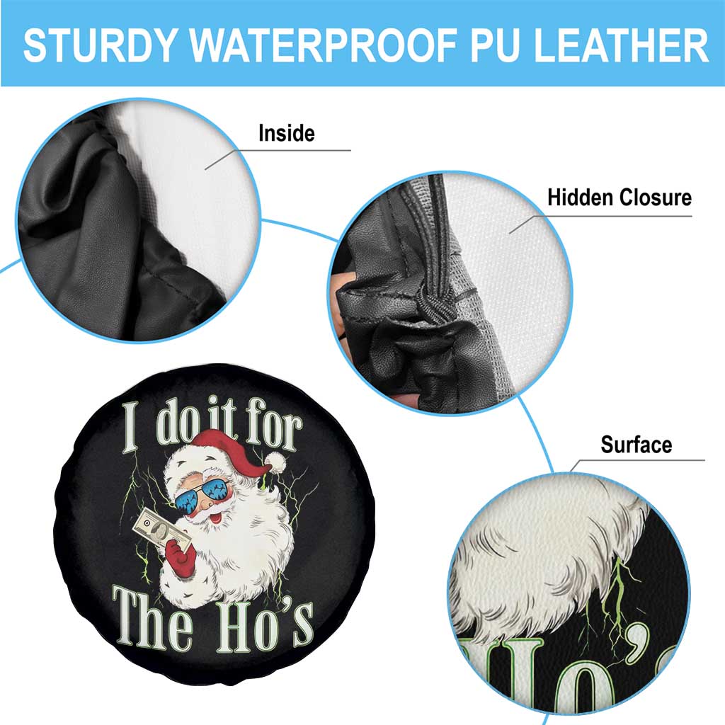 I Do It For The Hos Spare Tire Cover Rude Offensive Christmas Santa Face Retro Bootleg - Wonder Print Shop