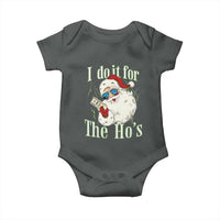 I Do It For The Hos Baby Onesie Rude Offensive Christmas Santa Face Retro Bootleg - Wonder Print Shop