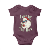 I Do It For The Hos Baby Onesie Rude Offensive Christmas Santa Face Retro Bootleg - Wonder Print Shop