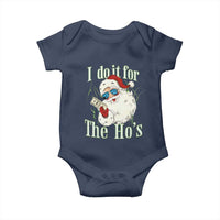 I Do It For The Hos Baby Onesie Rude Offensive Christmas Santa Face Retro Bootleg - Wonder Print Shop