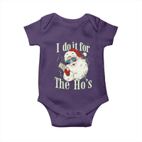 I Do It For The Hos Baby Onesie Rude Offensive Christmas Santa Face Retro Bootleg - Wonder Print Shop