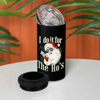 I Do It For The Hos 4 in 1 Can Cooler Tumbler Rude Offensive Christmas Santa Face Retro Bootleg - Wonder Print Shop