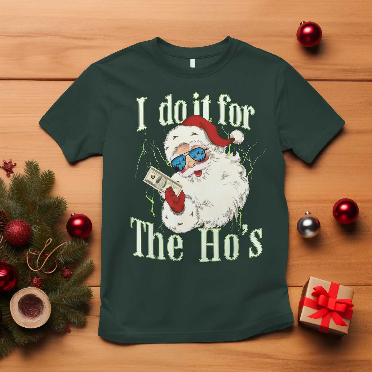 I Do It For The Hos T Shirt Rude Offensive Christmas Santa Face Retro Bootleg - Wonder Print Shop