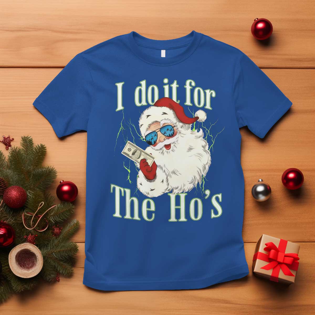 I Do It For The Hos T Shirt Rude Offensive Christmas Santa Face Retro Bootleg - Wonder Print Shop