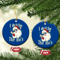 I Do It For The Hos Ceramic Ornament Rude Offensive Christmas Santa Face Retro Bootleg - Wonder Print Shop