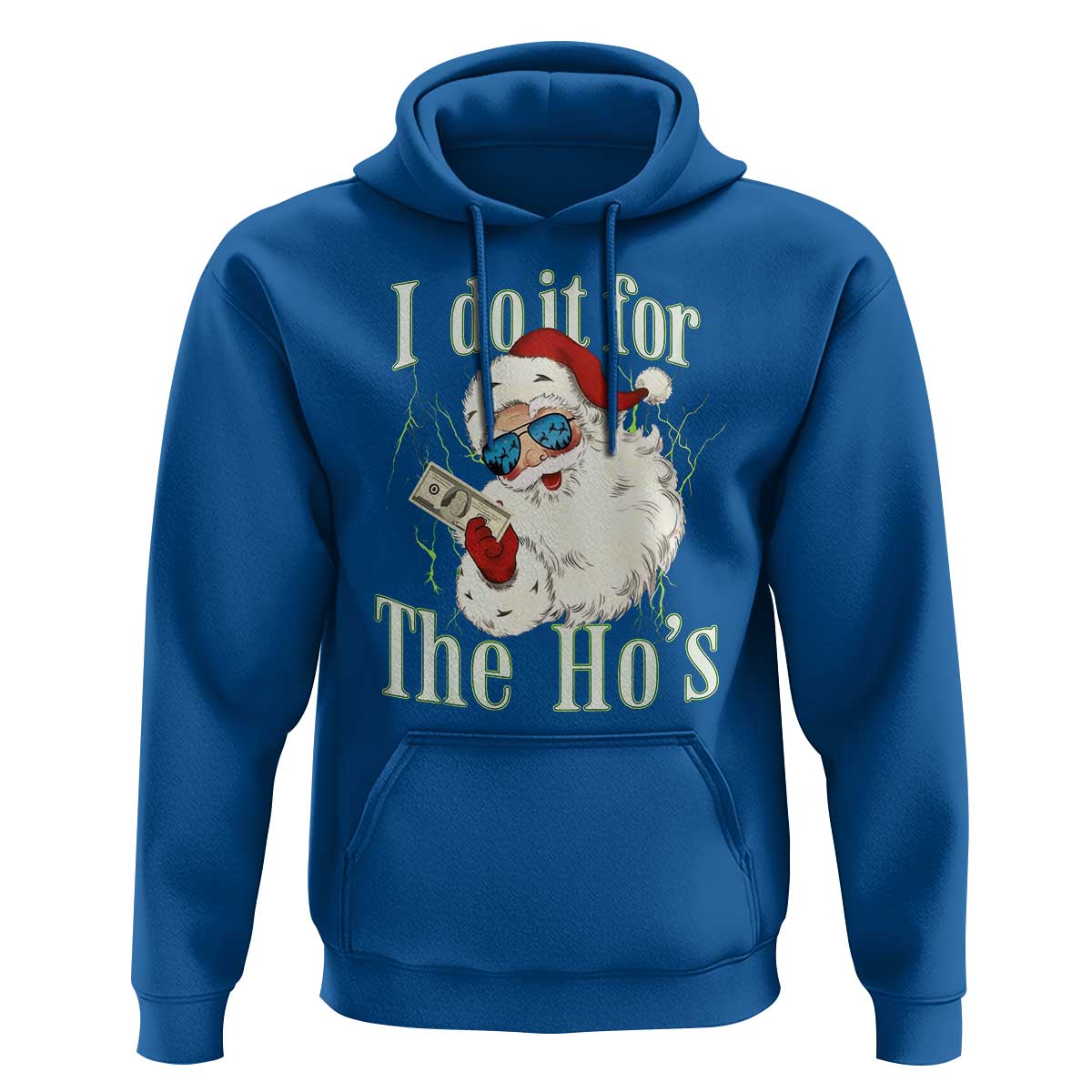 I Do It For The Hos Hoodie Rude Offensive Christmas Santa Face Retro Bootleg - Wonder Print Shop