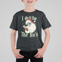 I Do It For The Hos T Shirt For Kid Rude Offensive Christmas Santa Face Retro Bootleg - Wonder Print Shop