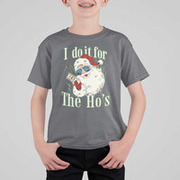 I Do It For The Hos T Shirt For Kid Rude Offensive Christmas Santa Face Retro Bootleg - Wonder Print Shop