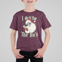 I Do It For The Hos T Shirt For Kid Rude Offensive Christmas Santa Face Retro Bootleg - Wonder Print Shop
