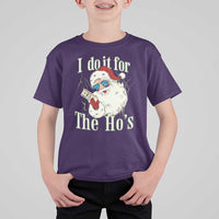 I Do It For The Hos T Shirt For Kid Rude Offensive Christmas Santa Face Retro Bootleg - Wonder Print Shop