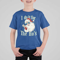 I Do It For The Hos T Shirt For Kid Rude Offensive Christmas Santa Face Retro Bootleg - Wonder Print Shop