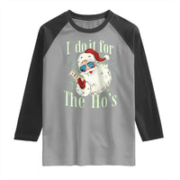 I Do It For The Hos Raglan Shirt Rude Offensive Christmas Santa Face Retro Bootleg - Wonder Print Shop