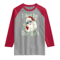 I Do It For The Hos Raglan Shirt Rude Offensive Christmas Santa Face Retro Bootleg - Wonder Print Shop
