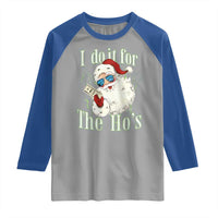 I Do It For The Hos Raglan Shirt Rude Offensive Christmas Santa Face Retro Bootleg - Wonder Print Shop