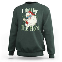 I Do It For The Hos Sweatshirt Rude Offensive Christmas Santa Face Retro Bootleg - Wonder Print Shop