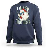 I Do It For The Hos Sweatshirt Rude Offensive Christmas Santa Face Retro Bootleg - Wonder Print Shop