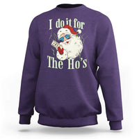 I Do It For The Hos Sweatshirt Rude Offensive Christmas Santa Face Retro Bootleg - Wonder Print Shop