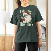 I Do It For The Hos T Shirt For Women Rude Offensive Christmas Santa Face Retro Bootleg - Wonder Print Shop