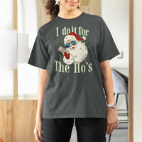 I Do It For The Hos T Shirt For Women Rude Offensive Christmas Santa Face Retro Bootleg - Wonder Print Shop