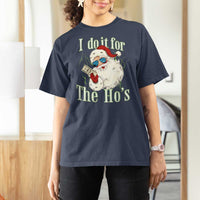 I Do It For The Hos T Shirt For Women Rude Offensive Christmas Santa Face Retro Bootleg - Wonder Print Shop