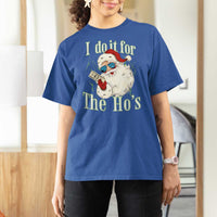 I Do It For The Hos T Shirt For Women Rude Offensive Christmas Santa Face Retro Bootleg - Wonder Print Shop