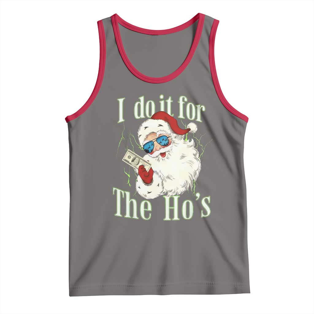 I Do It For The Hos Tank Top Rude Offensive Christmas Santa Face Retro Bootleg - Wonder Print Shop