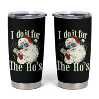 I Do It For The Hos Tumbler Cup Rude Offensive Christmas Santa Face Retro Bootleg - Wonder Print Shop