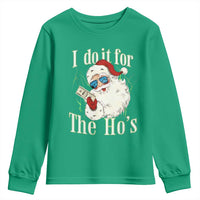 I Do It For The Hos Youth Sweatshirt Rude Offensive Christmas Santa Face Retro Bootleg - Wonder Print Shop