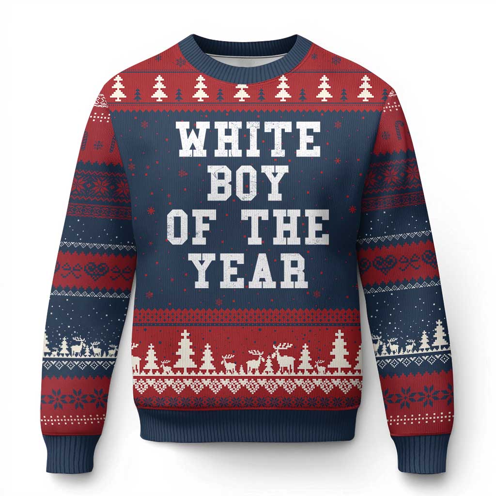 White Boy Of The Year Ugly Christmas Sweater Funny Gift For Him - Wonder Print Shop